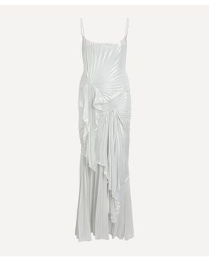 Maria de la Orden Torrent Pleated Floor-Length Dress - White