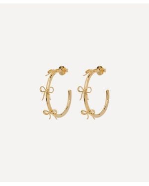 Anna + Nina 14Ct-Plated Big Bow Hoop Earrings - White