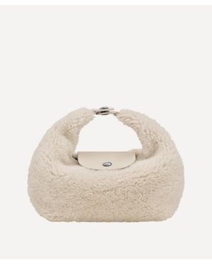 Longchamp Extra-Small Le Pliage Xtra Shearling Top Handle Bag - Natural