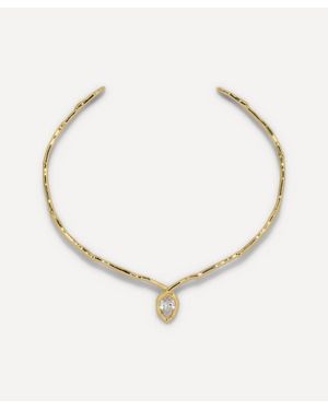 Alexis 14Ct-Plated Asterales Floating Cubic Zirconia Collar Necklace - Natural