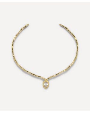 Alexis 14Ct-Plated Asterales Floating Cubic Zirconia Collar Necklace - Natural