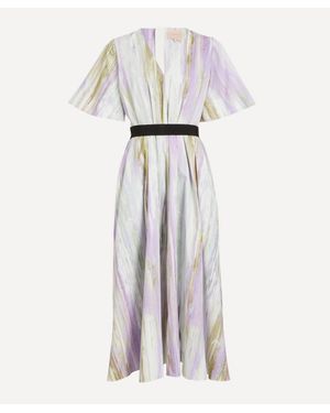 ROKSANDA Sana Brush Chalk-Wisteria Dress - White