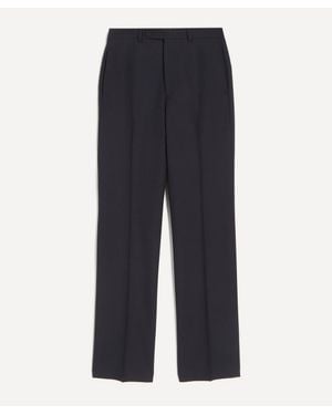 Husbands Straight High-Waisted Twill Pants - Blue