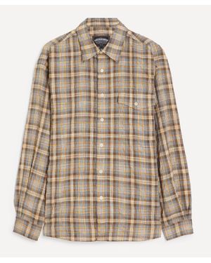 FRIZMWORKS Uneven Check Shirt - Brown