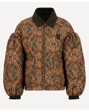 Barbour X Farm Rio Luisa Quilted Jacket - Brown