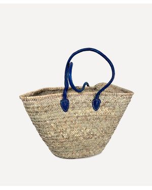 Jarapa Moroccan Leather-Trim Basket - Multicolor