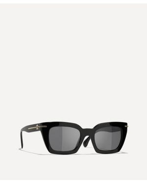 CHANEL Square Sunglasses - Black