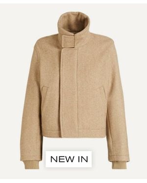 Victoria Beckham Melange Bomber Jacket - Natural