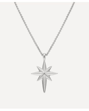 Dinny Hall Sterling North Star Pendant Necklace - White