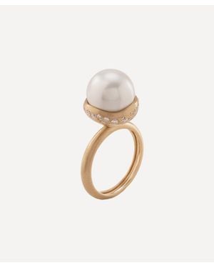 Nada Ghazal 18Ct Pop Shine Mini Pearl Ring - White