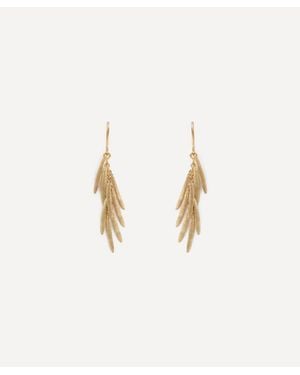 Sia Taylor 18Ct Grass Seeds Drop Earrings - White