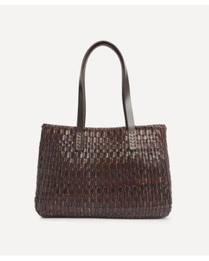 Dragon Diffusion Salvage Woven Leather Tote Bag - Brown
