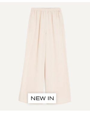 Max Mara Volonta Relaxed Heavy Silk Pants - Natural