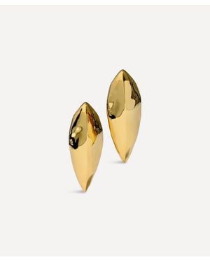 Alexis 14Ct-Plated Brut Armour Clip-On Earrings - Metallic