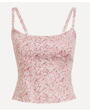 Reformation Hattie Linen Top - Pink