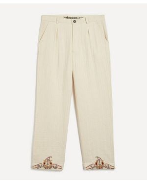 Kartik Research Paisley Embroidered Pants - Natural
