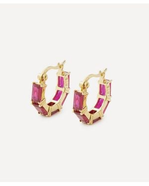 Anna + Nina Plated Rouge Ring Earrings - White