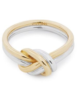 Celine Bi-colour Double-thread Knot Ring - Metallic