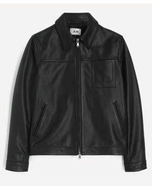 A.m. Leather Blouson Jacket - Black