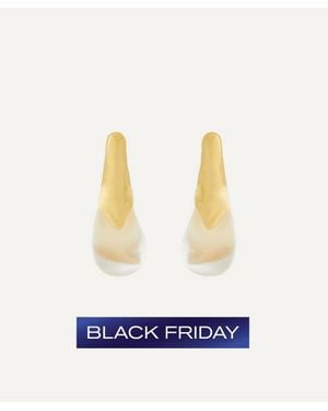 Alexis 14Ct-Plated Luminous Lucite Arched Drop Earrings - White