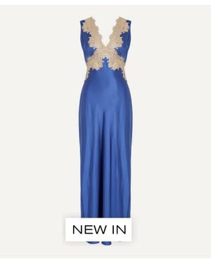 RIXO London Lysandra Satin Maxi Dress - Blue