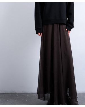 TOPSHOP Sheer Full Circle Maxi Skirt - Black