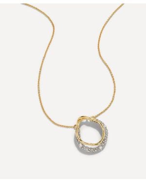 Alexis 14Ct-Plated Solanales Crystal Orbit Pendant Necklace - White