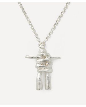 Alighieri Sterling Skeleton Of The Self Pendant Necklace - White