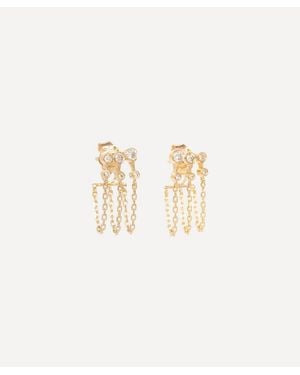 Celine Daoust 14Ct Triple Diamonds Constellations Chain Earrings - White
