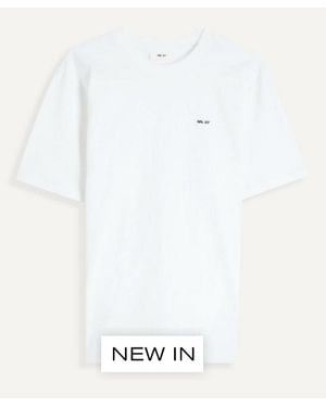 NN07 Adam Casual Embroidered Logo Pima Cotton T-Shirt - White