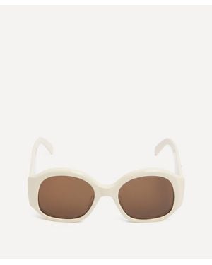 Celine Triomphe Oversized Round Sunglasses - Natural
