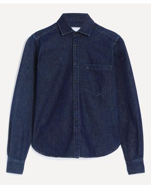 With Nothing Underneath The Classic Denim Shirt - Blue
