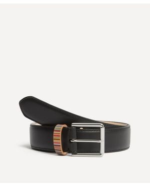 Paul Smith Leather Signature Stripe Keeper Belt - Brown