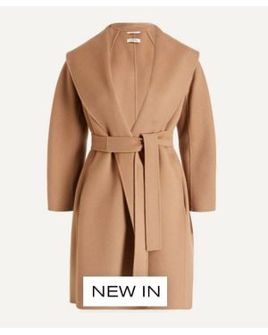 Max Mara Messi Double-Faced Wool Robe Coat - Natural