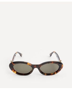 Fendi Oval Ff Diamonds Acetate Sunglasses - Multicolour