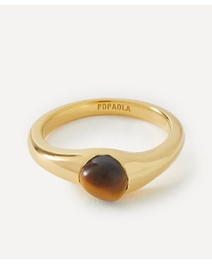 Pdpaola 18Ct-Plated Tigers Eye Orion Ring - Metallic