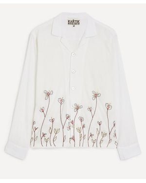Kartik Research Floral Embroidered Shirt - White
