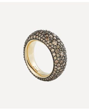Lucy Delius 14Ct Cognac Diamond Bombe Ring - Metallic