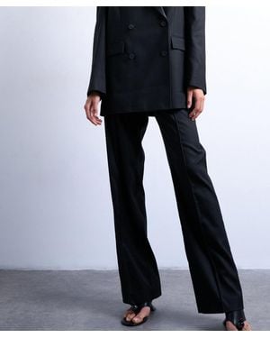 TOPSHOP Slim Straight-Leg Mid-Rise Suit Pants - Black