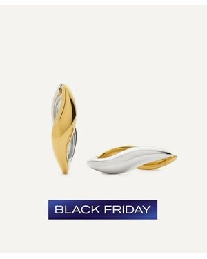 Missoma X Savi Mixed Metal Signature Large Hoop Earrings - Blue