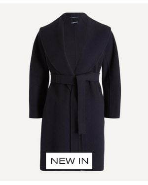Max Mara Messi Double-Faced Wool Robe Coat - Blue