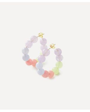 Anna + Nina 14Ct-Plated Summertime Blues Hoop Earrings - White
