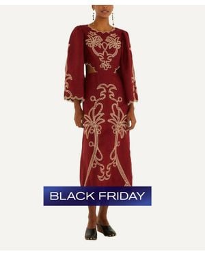 FARM Rio Artisanal Cut-Out Embroidered Maxi Dress