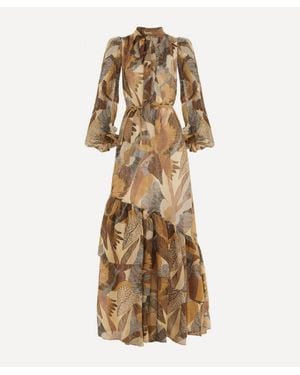 farm rio dotted forest maxi dress FARM Rio Dotted Forest Maxi Dress in Gray