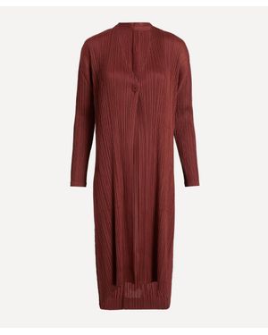 Pleats Please Issey Miyake Monthly Colours October Pleated Coat - Red