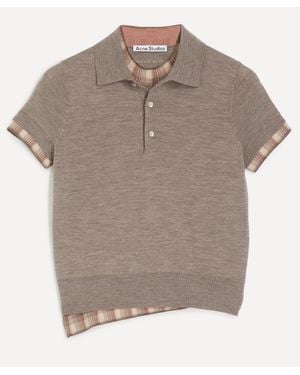 Acne Studios Layered Wool Polo - Grey