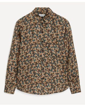 Liberty Silk Relaxed Shirt - Brown