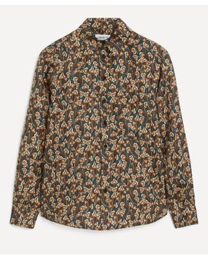 Liberty Silk Relaxed Shirt - Brown