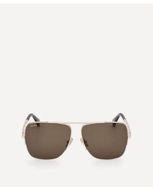 Max Mara Menton Pilot Metal Sunglasses - Metallic