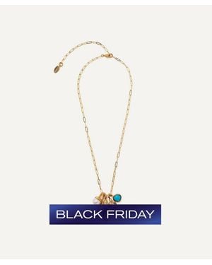 Lizzie Fortunato Plated Sardina Charm Necklace - Blue